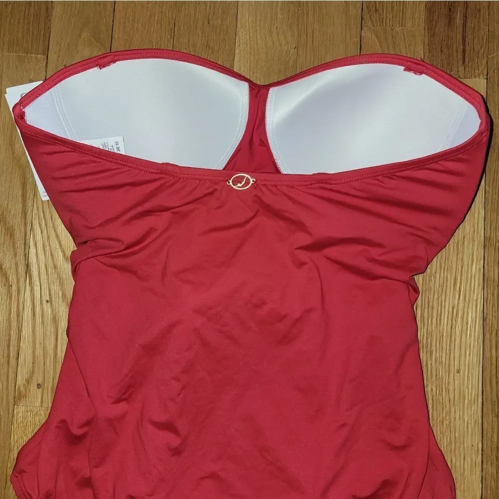 JANTZEN women's Belted BANDEAU strapless SIZE 10 Swimsuit